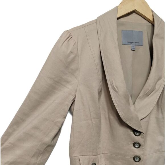 CLASSIQUES ENTIER Linen Tan Khaki Jacket M - Picture 3 of 8